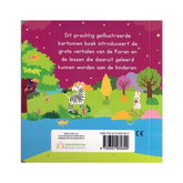 Kinderboekomslag van De Eerste Profeet met kleurrijke illustraties